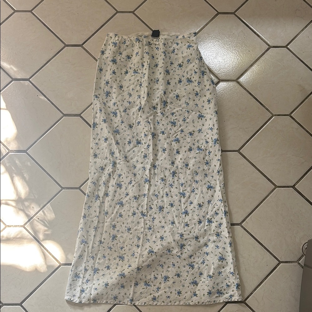 Wild Fable Floral Maxi Skirt - White and Blue